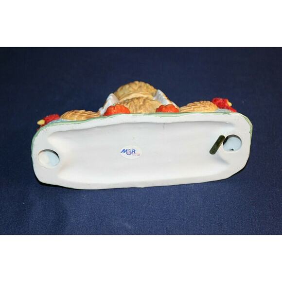 Thanksgiving Turkey Taper Candleholder Haystack Ceramic MSR Imports Vintage 80s - Picture 5 of 9